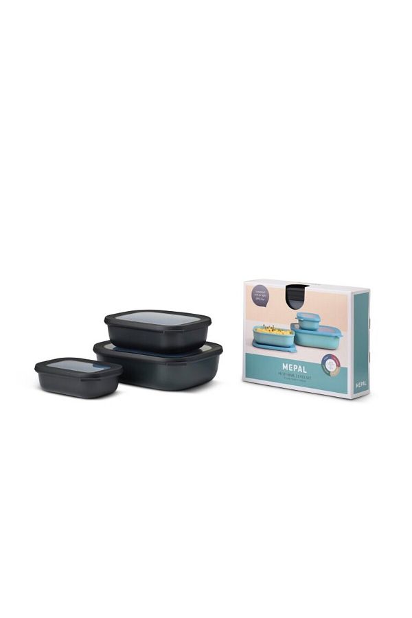 Mepal-Set Cirqula Rectangular 3 Piece Storage Container 1
