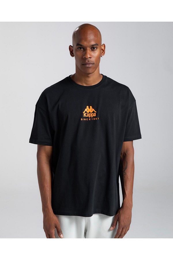 Kappa Authentic Chiba Men s Black Oversize Fit T Shirt Trendyol