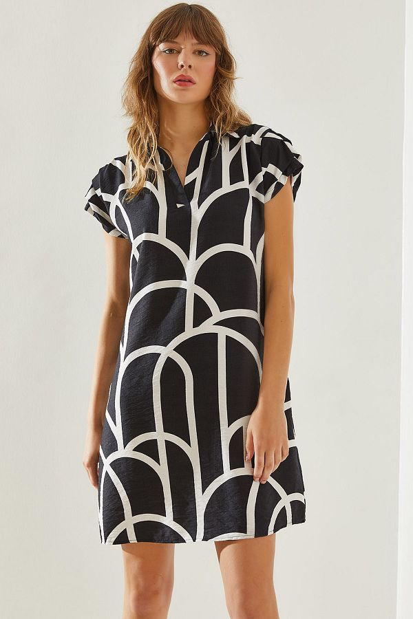 Bianco Lucci-Polo Neck Patterned Women's Summer Dress -60251127 1