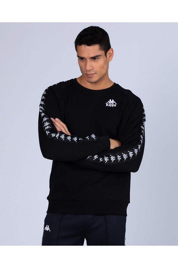 Kappa 222 Banda Vomis Men s Black White Regular Fit Sweatshirt Trendyol
