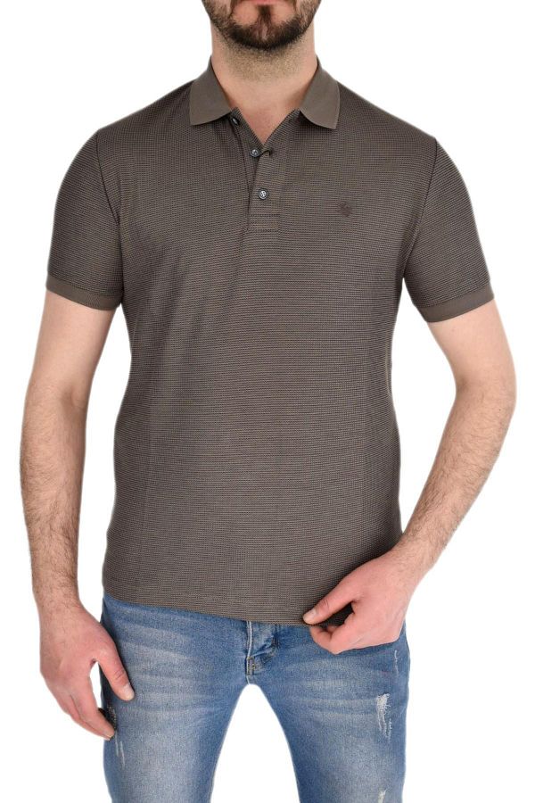 naykı-Waffle Patterned Men's Polo Collar T-Shirt - Bgl-st01941 1