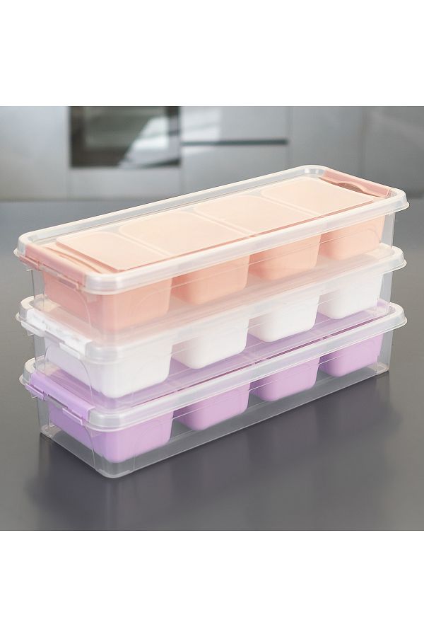 Ecolux-Maxi Luxury 4 Compartment Breakfast Set with Lid - X 3 Pieces - Assorted 1