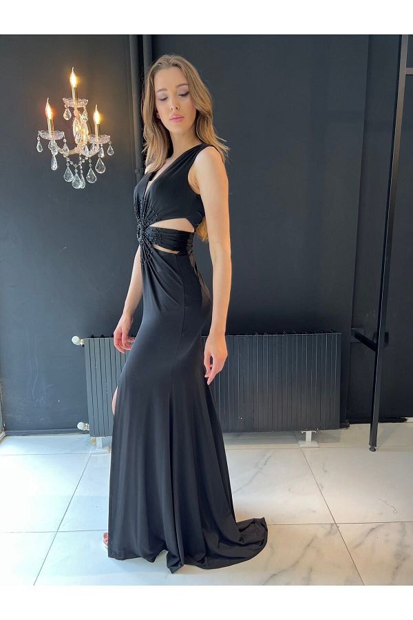 Novias Evening Prom Dress Black Slim Trendyol