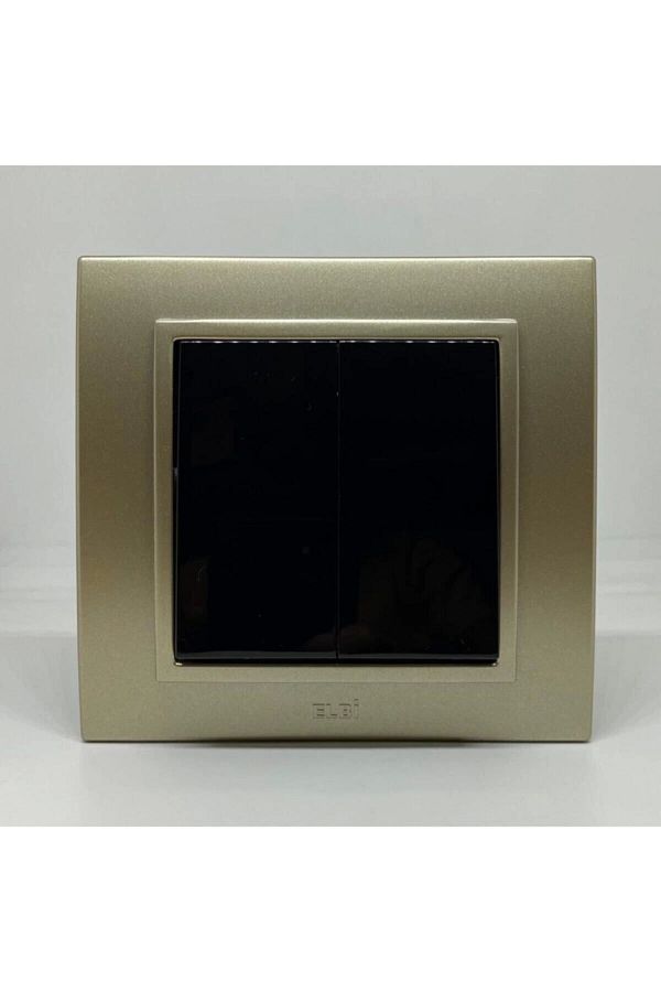 ELBİ-Zena Commutator Double Switch Black Titanium with Frame 1