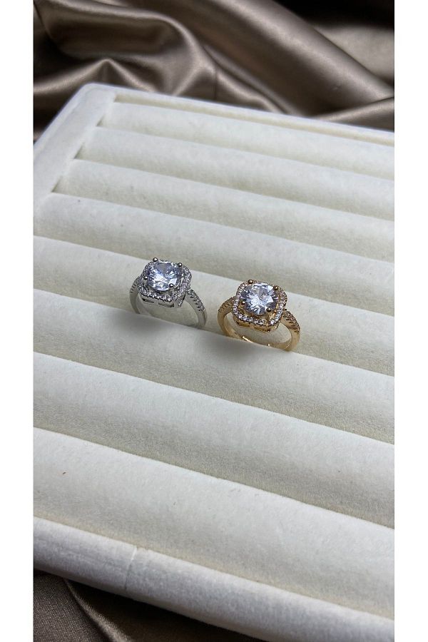 roshel Pandora Baguette Ring Women s ring Adjustable Size Rhinestone Baguette Ring Trendyol