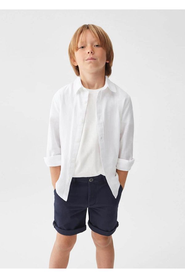 MANGO Kids Shorts Dark blue Normal waist Trendyol