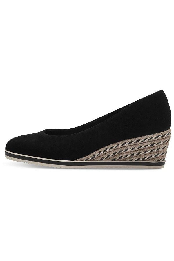 Tamaris black wedge shoes hot sale