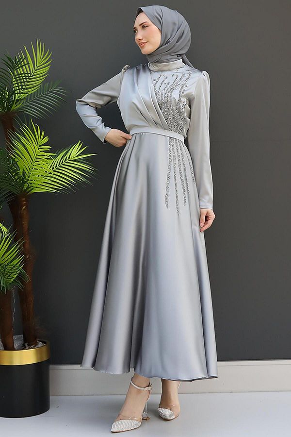 G Z AG Y M Silver Hijab Evsa Dress Trendyol