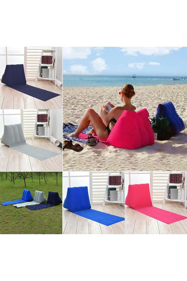 buradanald m Pink Inflatable Sunbed Cushion Portable Portable Beach Bed Garden Park Rest Cushion Trendyol