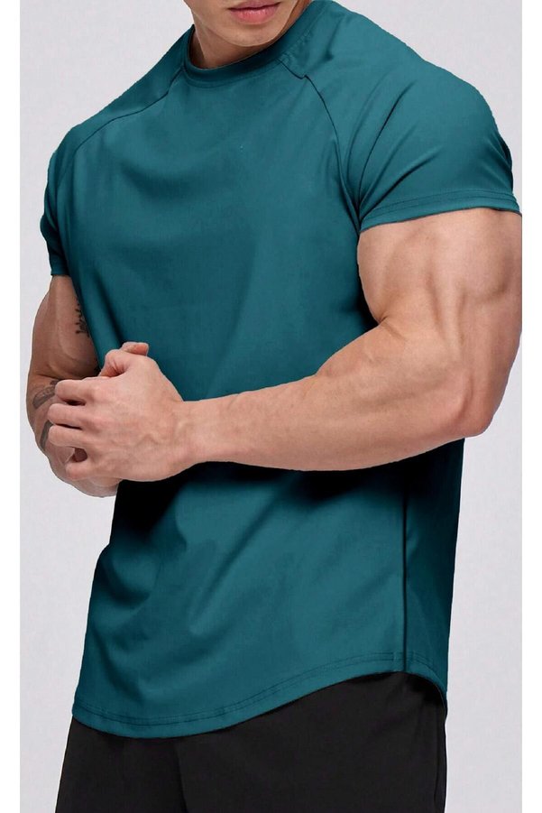 Ghassy Co Ghassy Co. Men's Running Sports Raglan Oval-Cut Jersey T-shirt