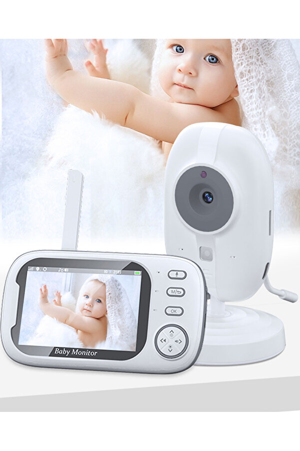 MATECHNO LCD Monitörlü Gece Görüşlü Bebek Kamerası Bebek İzleme Kamerası Oda Sıcaklığı Kontrollü Müzik Çalar