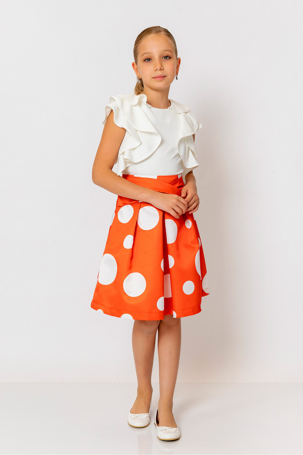 incity Girl's Polka Dot Midi Skirt- Trendyol