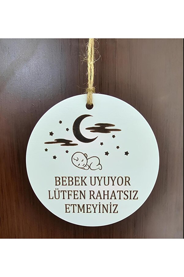 hebmeyy Çocuk Uyku Bebek Uyuyor Ahşap Kapı Askısı Unisex Panda Bebek Tulum Beyaz Bebek Kapı Fırsat Sleep