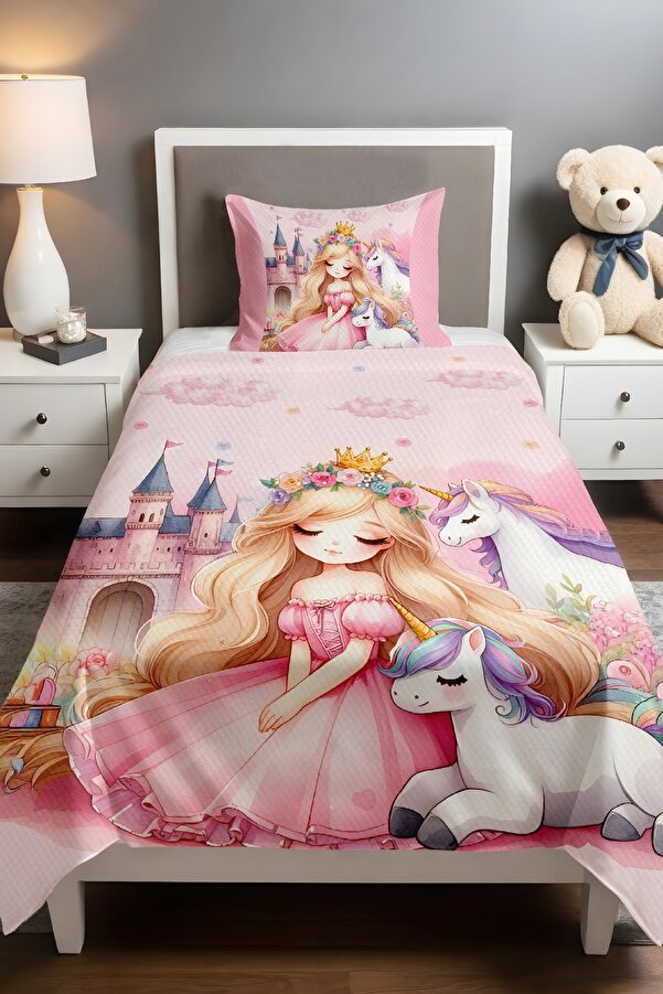 Genel Markalar Unicornlu Prenses Desenli Pike Seti (160x230cm)