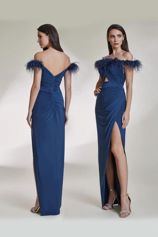 Draped back cocktail dress shop