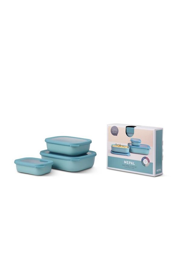 Mepal-Set Cirqula Rectangular 3 Piece Storage Container 1