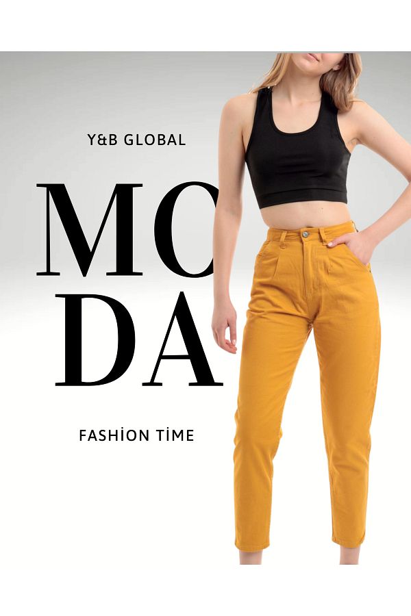 Y B High Waist and Skinny Leg Women s Jeans Yellow Denim Trendyol