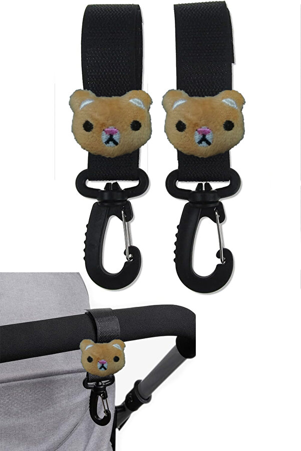 Nurnivus Sevimli Panda Çanta Asma Aparatı Metal Puset Kancası Şık Dekor Bebek Arabası Askı Aparatı 2 Adet