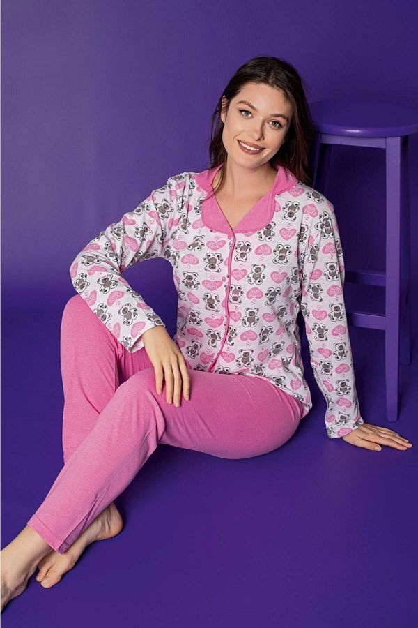 Sude HOMEWEAR Sude Women s Pink Heart Pajama Set Trendyol