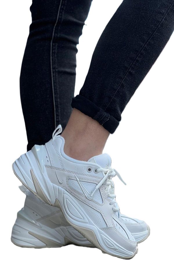 Nike M2K Tekno Leather Sneaker Unisex White and Cream Sports Shoes Trendyol