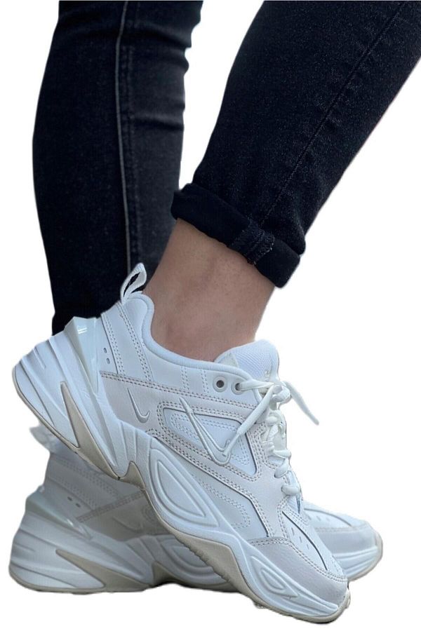 Nike M2K Tekno Leather Sneaker Unisex White and Cream Sports Shoes Trendyol