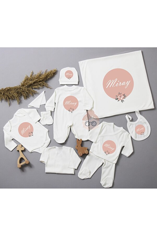 Newborn Baby Girl Lisa Organic Cotton Hospital Exit Outfit Set main image 1