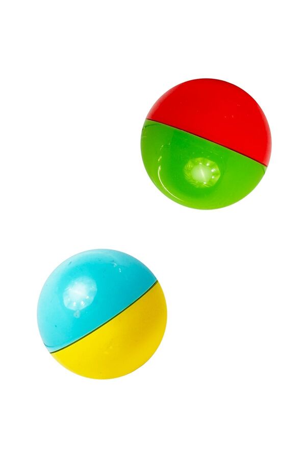 Toyaş 2 Adet 4 cm Şirin Çıngıraklı Bebek ve Kedi Oyun Topu Kolay Kavranan Çıngırak Topu Bpa İçermez Kırmız