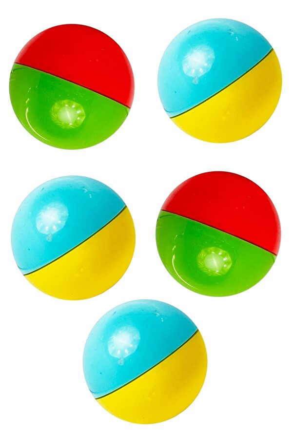 Toyaş 5 Adet 4 cm Şirin Çıngıraklı Bebek ve Kedi Oyun Topu Kolay Kavranan Çıngırak Topu Bpa İçermez Kırmız