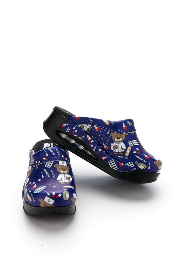 SABOTERLİK-Patterned Air Sole Wedge Heeled Orthopedic Hospital Nurse Women's Slippers 1