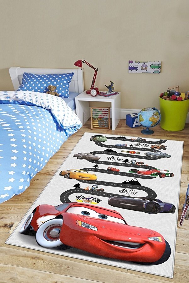 Confidence Home Makinede Yıkanabilir Kaymaz Taban Leke Tutmaz Eğitici Yol Desenli Bebek Ve Çocuk Halısı Oyun Matı