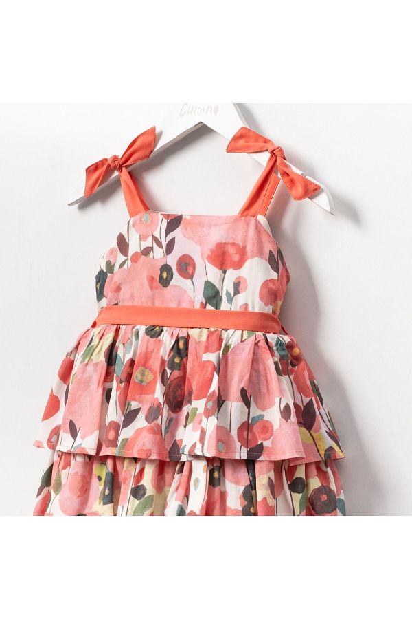 Cumino-Pomegranate Flower Patterned Girl's Dress - Stylish and Comfortable 1