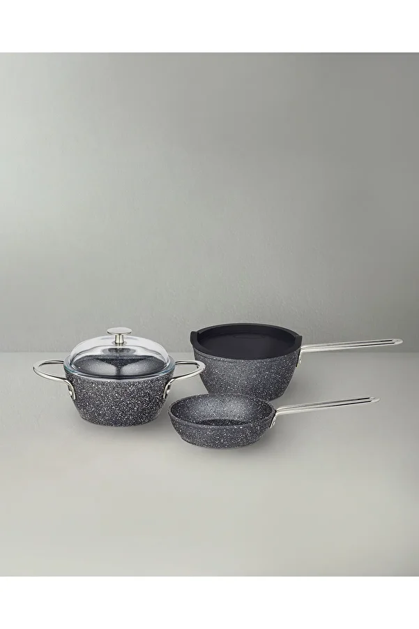 English Home-Terra Anthracite 5 Piece Aluminum Cooking-Sakla Set 1