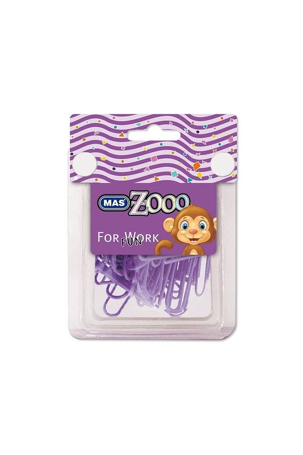 Mas-Plastic Coated Paper Clip in Purple Transparent Quadrilateral Box No:3 1