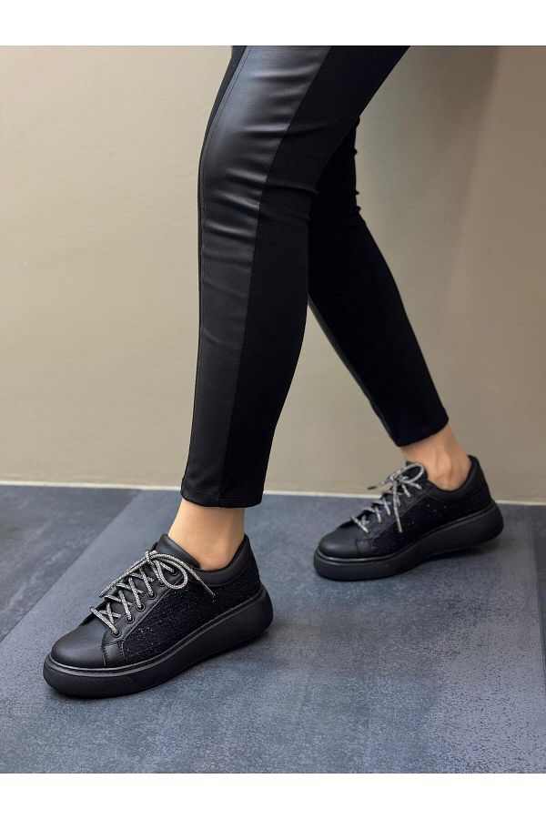 D VA Diva Black Chanel Stone Women s Casual Sports Shoes Trendyol