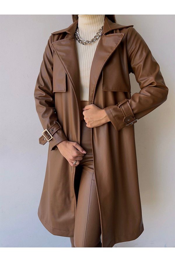 Tan color coat top