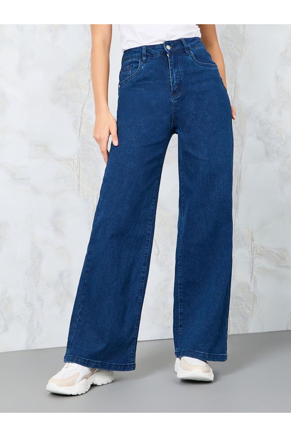 Styli High Rise Wide Leg Jeans with Belt Loops Trendyol