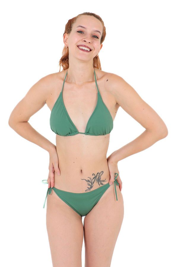 Argisa-Plain String Tied Triangle Bikini 5026 Petrol 1