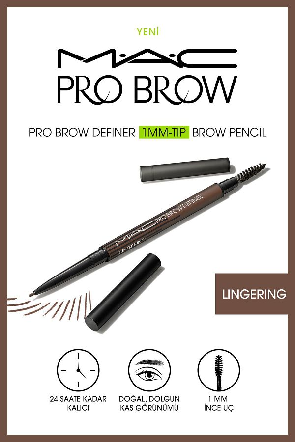 M.A.C-Lingering - 24 Hours Lasting Pro Brow Definer 1mm Type Brow Pencil Eyebrow Reel 1
