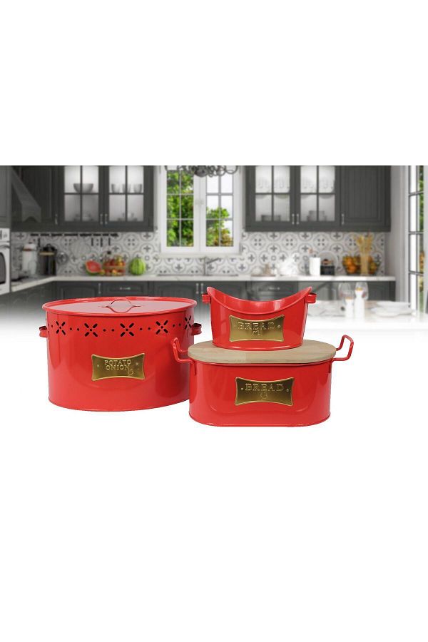 EVSTYLE-3 Piece Multi-Purpose Kitchen Storage Dowry Set 1