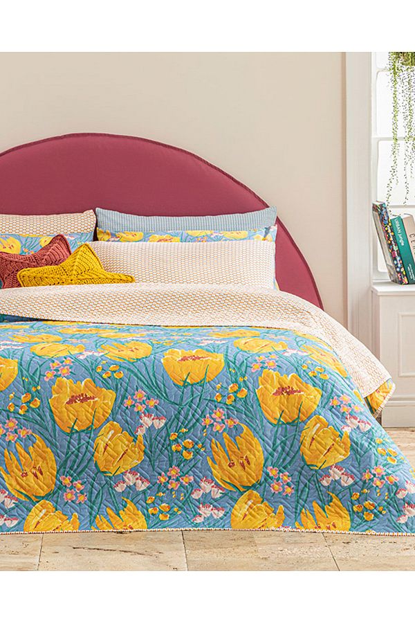 English Home-Blue Tulip Paradise Single Multi-Purpose Blanket 1