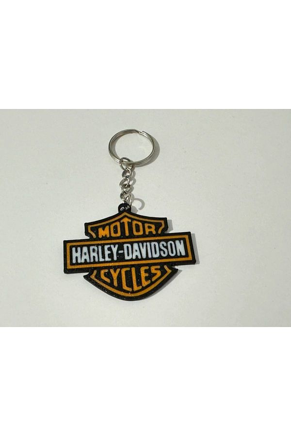 three3dprints-Harley Davidson Logo Colorful Keychain 1