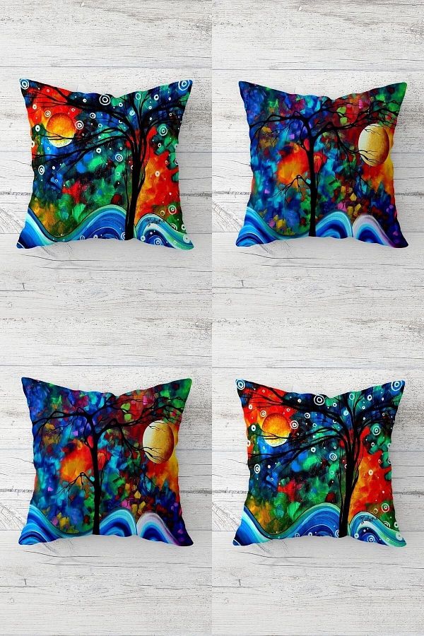 on the clouds-Tree of Life Patterned - Evil Eye Hidden Zippered Throw Pillow Cover Set (4pcs) 1