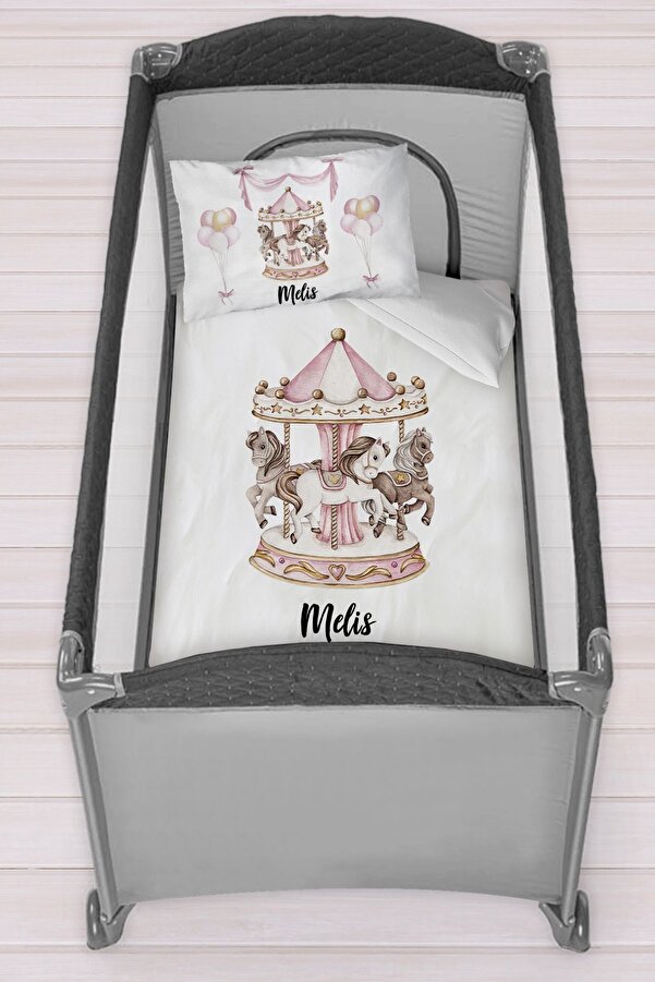 Homamia Isme Özel 75x120 Park Yatak Beşik Nevresim Takımı