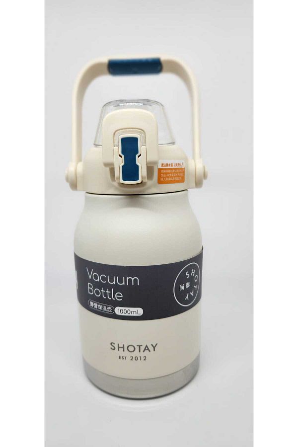 Shotay-ST-8250 Model with Handle and Strap 1000ml Water Bottle with Straw and Straw Cream Phone Holder 2 Different Uses 1