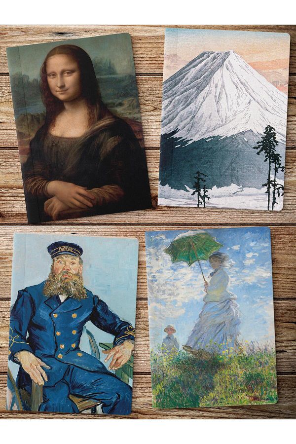 Postifull-Modern Art Themed 4 Pieces Notebook - Unlined, 64 Pages, 14*21cm 1