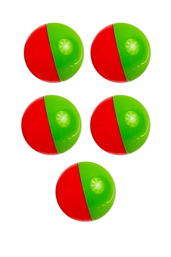 Toyaş 5 Adet 4 cm Şirin Çıngıraklı Bebek ve Kedi Oyun Topu Kolay Kavranan Çıngırak Topu Bpa İçermez Kırmız