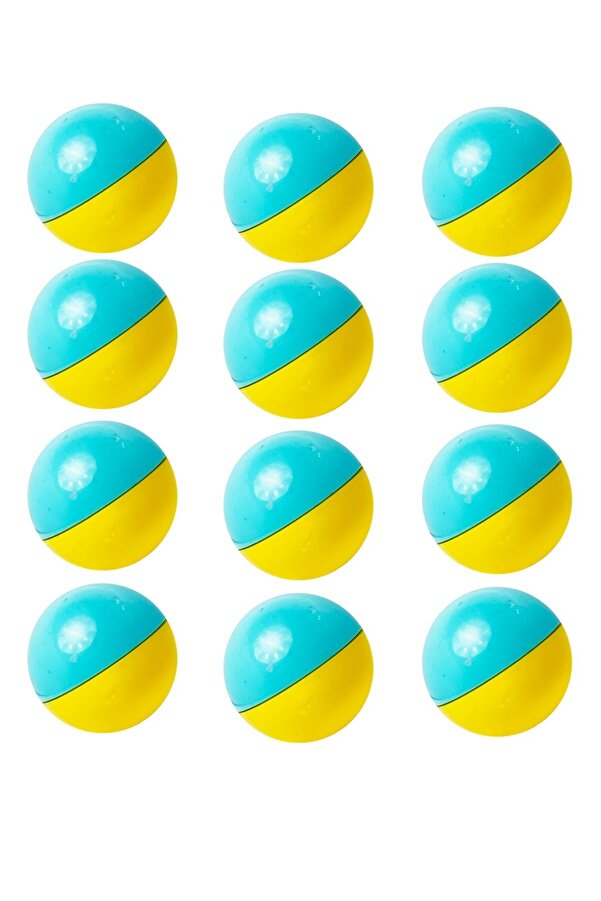 Toyaş 12 Adet 4 cm Şirin Çıngıraklı Bebek ve Kedi Oyun Topu Kolay Kavranan Çıngırak Topu Bpa İçermez Mavi