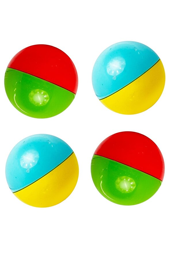 Toyaş 4 Adet 4 cm Şirin Çıngıraklı Bebek ve Kedi Oyun Topu Kolay Kavranan Çıngırak Topu Bpa İçermez Kırmız