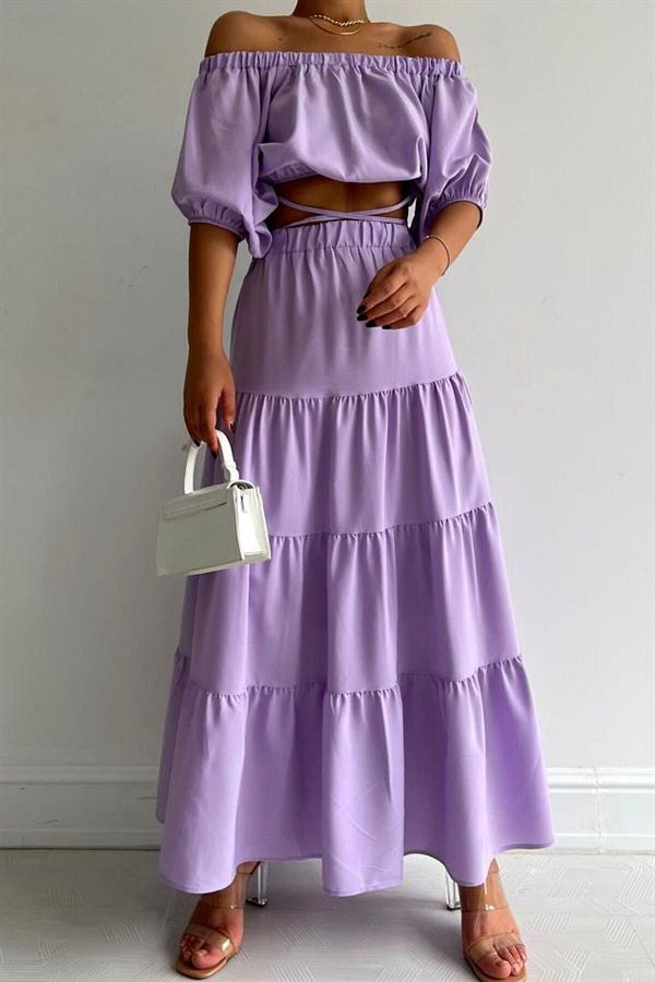 Layered skirt blouse top