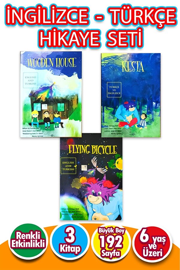 Harika Kitap Ingilizce'yi Kolay Öğreten Türkçe - Ingilizce hikaye Seti 3 Kitap etkinlikli